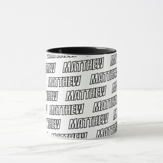 Big Letters Modern Cool Simple Name Pattern Tasse (Zentrum)