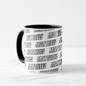 Big Letters Modern Cool Simple Name Pattern Tasse (Vorderseite Links)