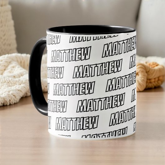 Big Letters Modern Cool Simple Name Pattern Tasse