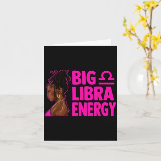 Big Libra Energy Birthday Loc'd Woman Zodiac Bday Karte (Gelbe Blume)