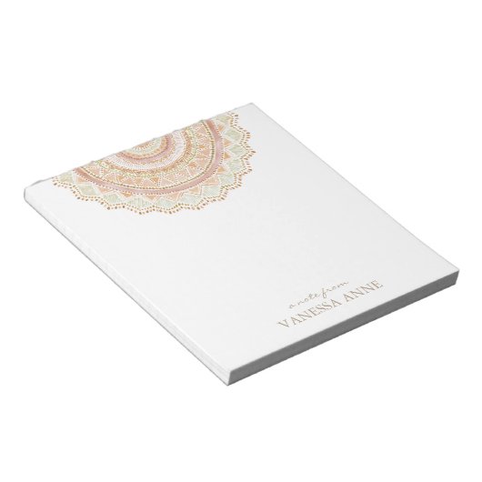 BIG LIEBE Rose Gold Boho Mandala Notizblock (angewinkelt)