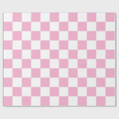 Big Light Pink und White Checked Geschenkpapier (Flach)
