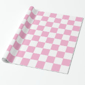 Big Light Pink und White Checked Geschenkpapier (Ungerollt)