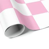 Big Light Pink und White Checked Geschenkpapier (Rolleneckpunkt)