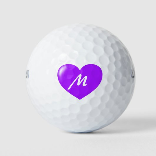 Big Lila Heft Monogram Template Golfball (Vorderseite)