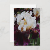 Big Lila & White Iris Mitteilungskarte (Vorne/Hinten)