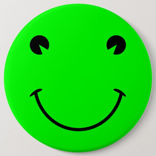 Big Lime Green Frosch Lächeln Button (Vorderseite)