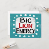 Big Lion Energy Grußkarte Karte (Vorderseite/Rückseite Beispiel)