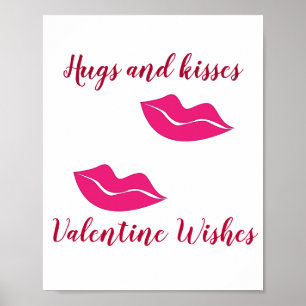 Big Lips Umarmung Küsse Valentine wünscht Poster