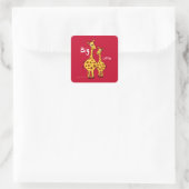 Big Little Giraffe Quadratischer Aufkleber (Tasche)