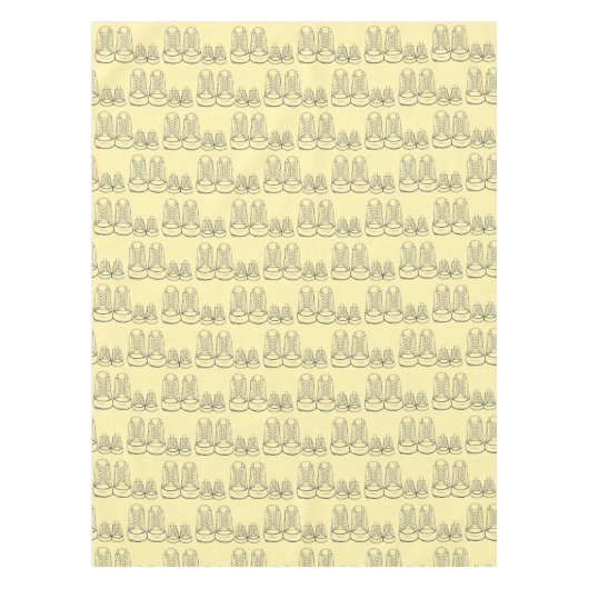 Big Little Shoes Neue Baby Dusche Sneaker Gelb Tischdecke (Vorderseite)