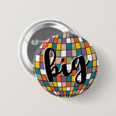 Big Little Studentinnenverbindung Retro Disco Ball Button (Vorne & Hinten)