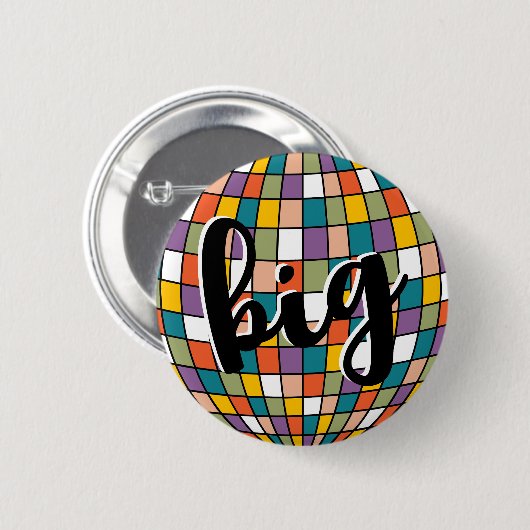 Big Little Studentinnenverbindung Retro Disco Ball Button (Vorne & Hinten)