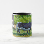 Big Longhorn Kuh Fun Pun Art Coffee Cup Tasse (Zentrum)