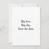 Big love. Big day. Save the date. Einladung (Vorderseite)