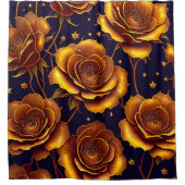 Big Luxury Gold Trendy Rose Collection Duschvorhang (Vorderseite)