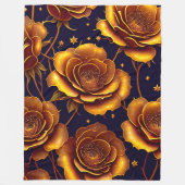 Big Luxury Gold Trendy Rose Collection Fleecedecke (Vorderseite)