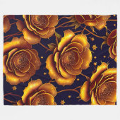 Big Luxury Gold Trendy Rose Collection Fleecedecke (Vorderseite (Horizontal))