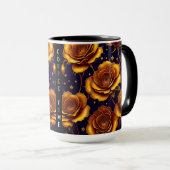 Big Luxury Gold Trendy Rose Collection Tasse (VorderseiteRechts)