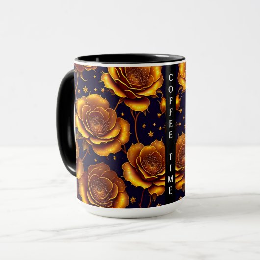Big Luxury Gold Trendy Rose Collection Tasse (Vorderseite Links)