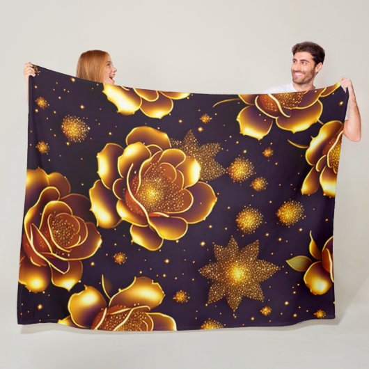 Big Luxus Gold Rose Moderne Kollektion Fleecedecke (Beispiel)
