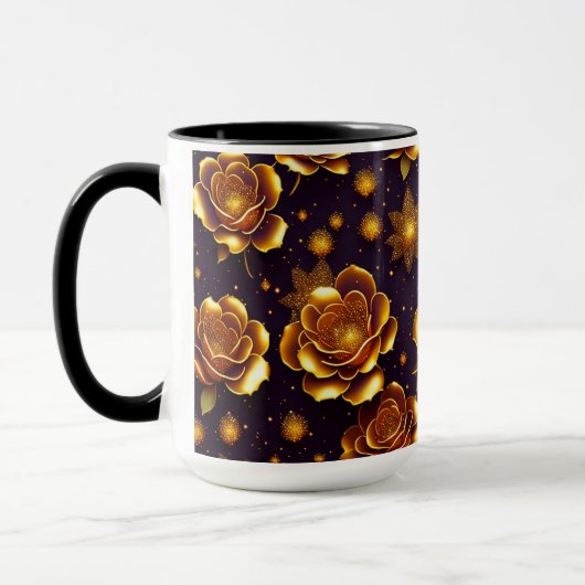 Big Luxus Gold Rose Moderne Kollektion Tasse (Links)