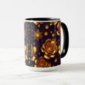 Big Luxus Gold Rose Moderne Kollektion Tasse (VorderseiteRechts)
