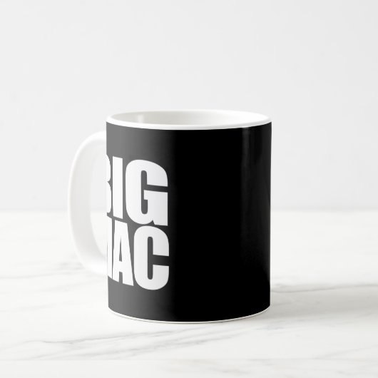 Big Mac Cool Unique And Funny Black White Kaffeetasse (Vorderseite Links)