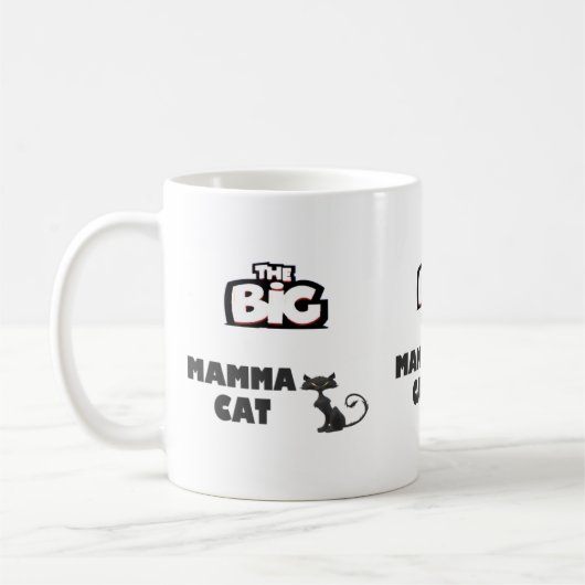 Big mamma Design für coole Katzen Kaffeetasse (Links)