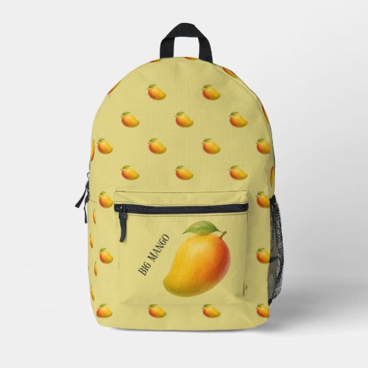 Big Mango, Sweet Fruit and Name on Yellow Bedruckter Rucksack (Vorderseite)