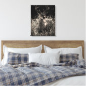 Big Meadows Buck Stretched Canvas Print Leinwanddruck (Insitu (Schlafzimmer))