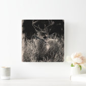 Big Meadows Buck Wall Clock Quadratische Wanduhr (Zuhause)