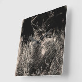Big Meadows Buck Wall Clock Quadratische Wanduhr (Winkel)