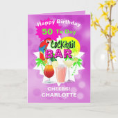 Big Meilenstein Geburtstag Cheers Fun Cocktail Dri Karte (Gelbe Blume)