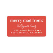 Big Merry Christmas Address Label Adressaufkleber (Vorne)