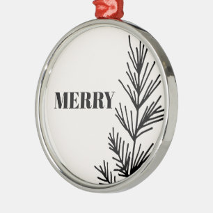 Big Merry & Leaves Ornament Aus Metall