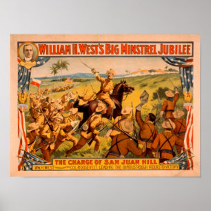 Big Minstrel Jubilee Charge San Juan Hill Poster