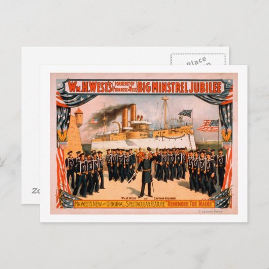 Big Minstrel Jubilee Denken Sie an das Maine Poste Postkarte (Vorne/Hinten)