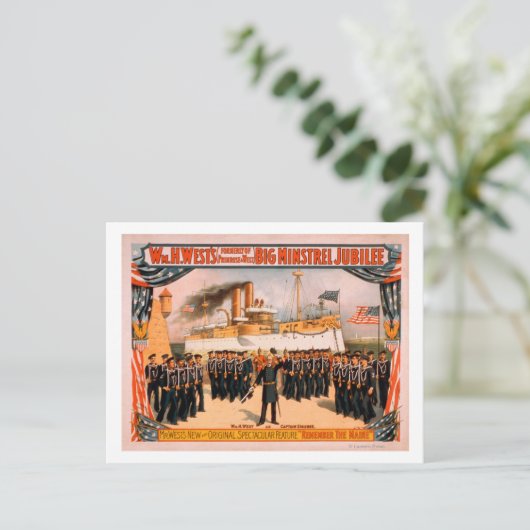 Big Minstrel Jubilee Denken Sie an das Maine Poste Postkarte (Stehend Vorderseite)