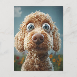 Big-Mit Augen-Australian Labradoodle Feiertagspostkarte