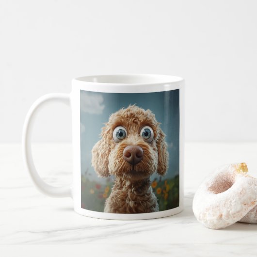 Big-Mit Augen-Australian Labradoodle Kaffeetasse (Mit Donut)