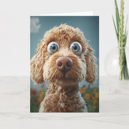 Big-Mit Augen-Australian Labradoodle Karte (Vorderseite)