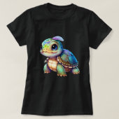 Big Mit Augen Baby Turtle Graphic T-Shirt (Design vorne)