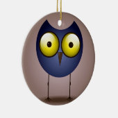 Big Mit Augen Blue Owl Ornament Runde (Rechts)