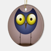 Big Mit Augen Blue Owl Ornament Runde (Links)