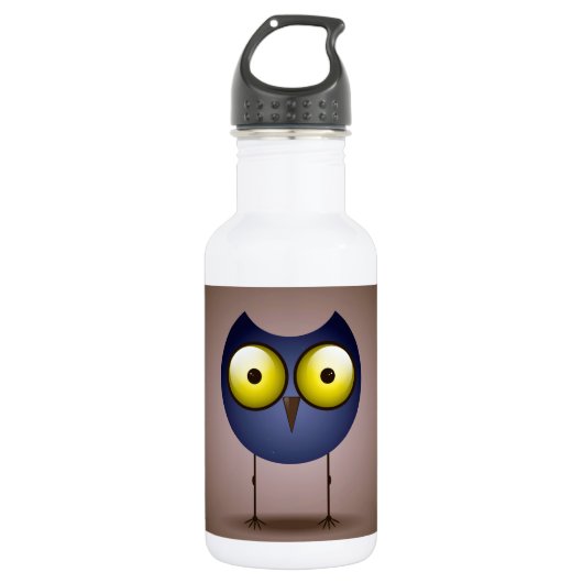 Big Mit Augen Blue Owl Trinkflasche (Vorderseite)