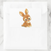 Big Mit Augen Bunny Rechteckiger Aufkleber (Tasche)