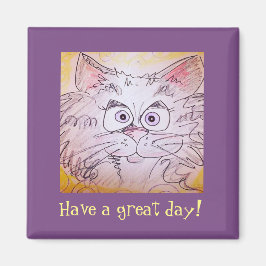 Big Mit Augen Cat Magnet