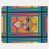 Big Mit Augen Girl Fleecedecke (Vorderseite (Horizontal))