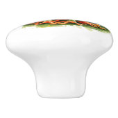 Big Mit Augen Green Frosch auf Lily Pad Keramikknauf (Seitenansicht)